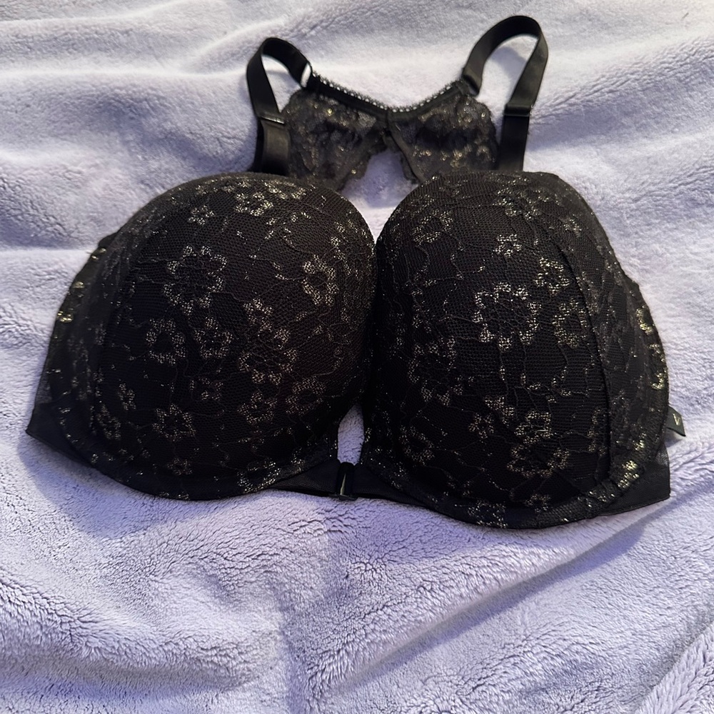 Victoria's Secret Black Floral Lace Bra